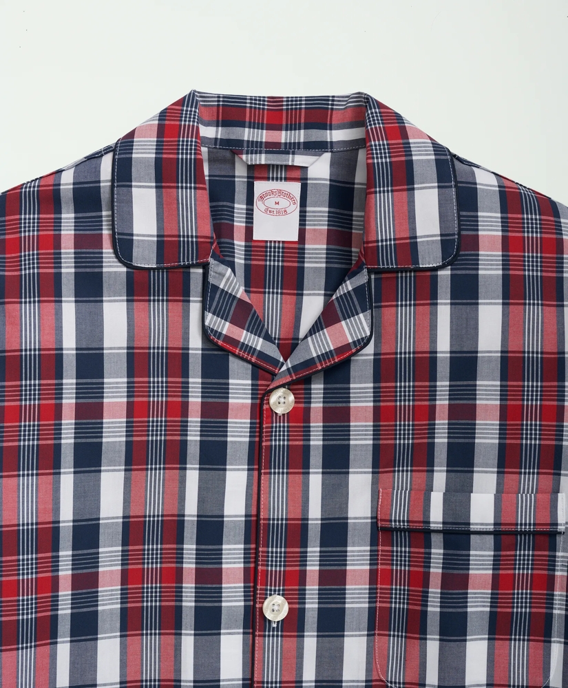 Cotton Poplin Madras Pattern Pajamas, image 4