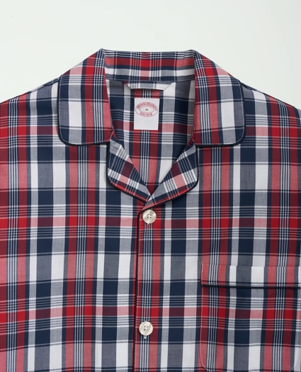 Cotton Poplin Madras Pattern Pajamas, image 4