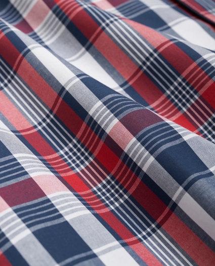 Cotton Poplin Madras Pattern Pajamas, image 5