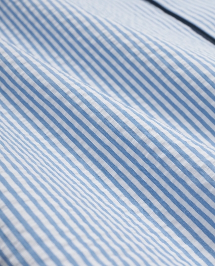 Stretch Cotton Seersucker Striped Pajamas, image 5