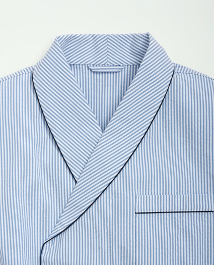 Stretch Cotton Seersucker Striped Robe, image 2