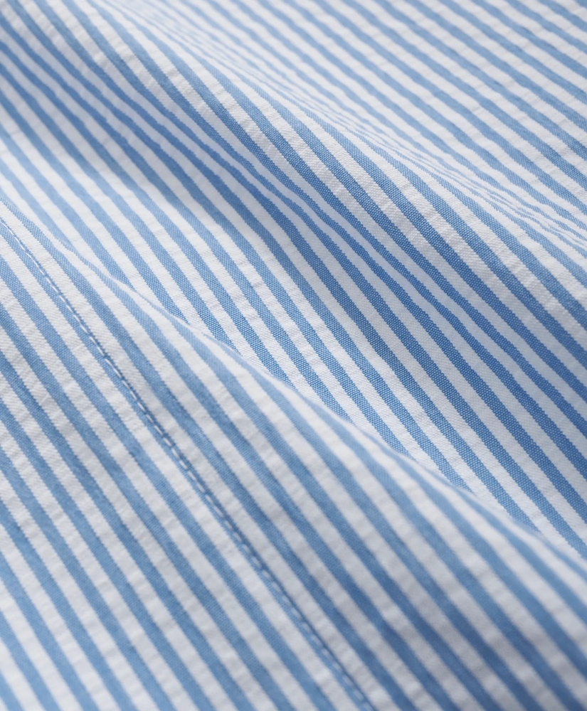 Stretch Cotton Seersucker Striped Robe, image 3