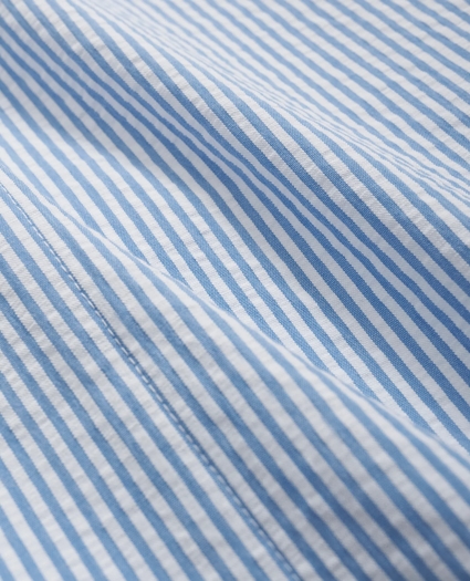 Stretch Cotton Seersucker Striped Robe, image 3