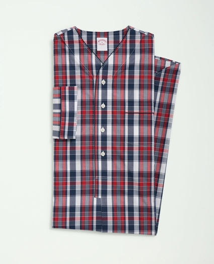 Cotton Poplin Madras Pattern Nightshirt, image 1