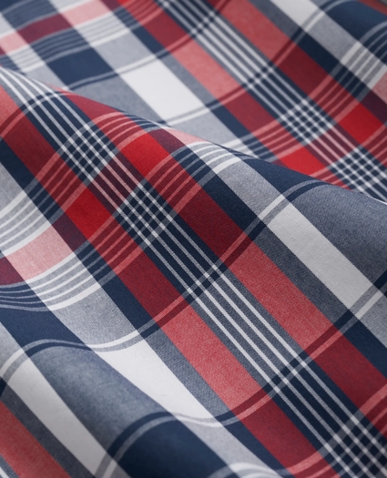 Cotton Poplin Madras Pattern Nightshirt, image 3