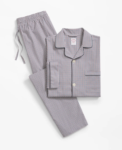 Cotton Broadcloth Tattersall Pajamas, image 1