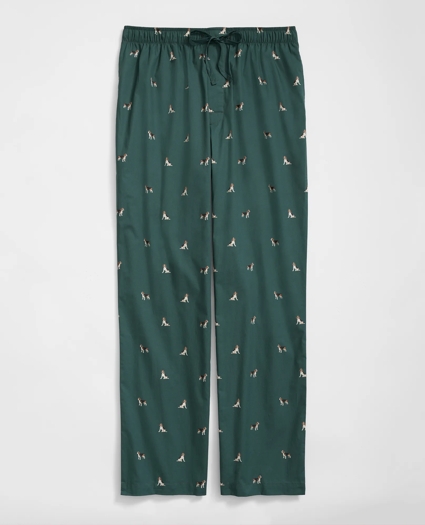 Cotton Broadcloth Beagle Motif Lounge Pants, image 1