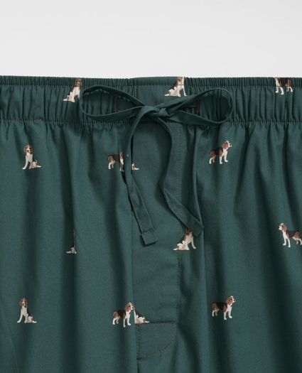 Cotton Broadcloth Beagle Motif Lounge Pants, image 2
