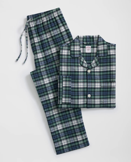 Cotton Flannel Tartan Pajamas, image 1