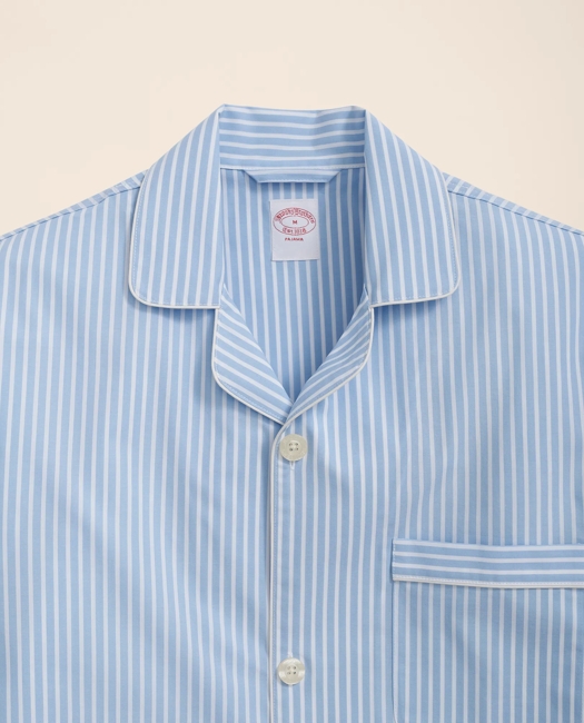 トップス 90s Brooks Brothers pajamas shirt Brooks Brothers Sz L 100% Cotton Blue Pajama Shirt Top | eBay