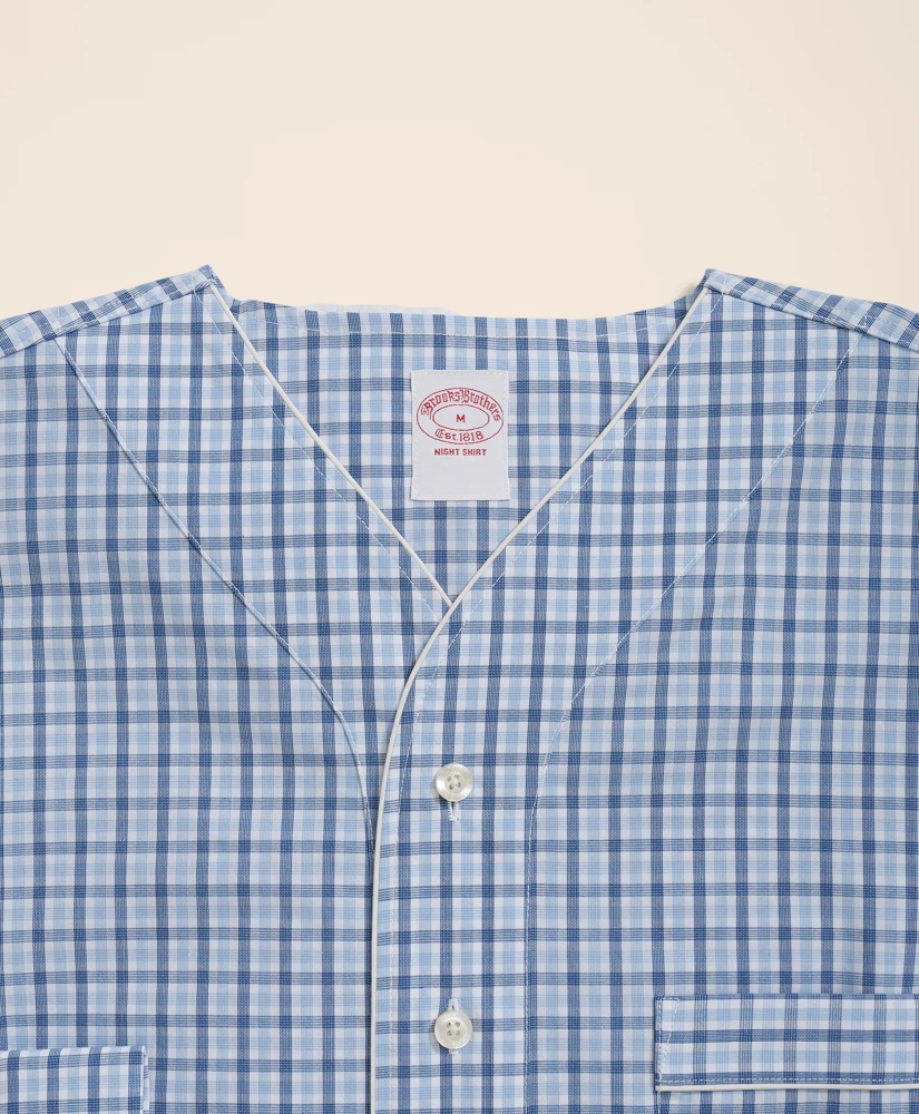 Cotton Broadcloth Checked Nightshirt
