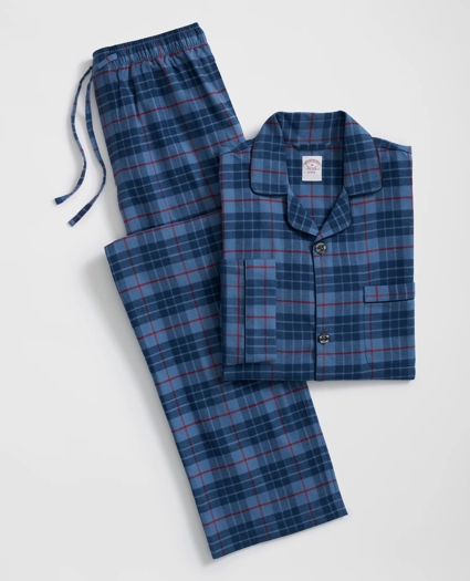 Cotton Flannel Plaid Pajamas, image 1