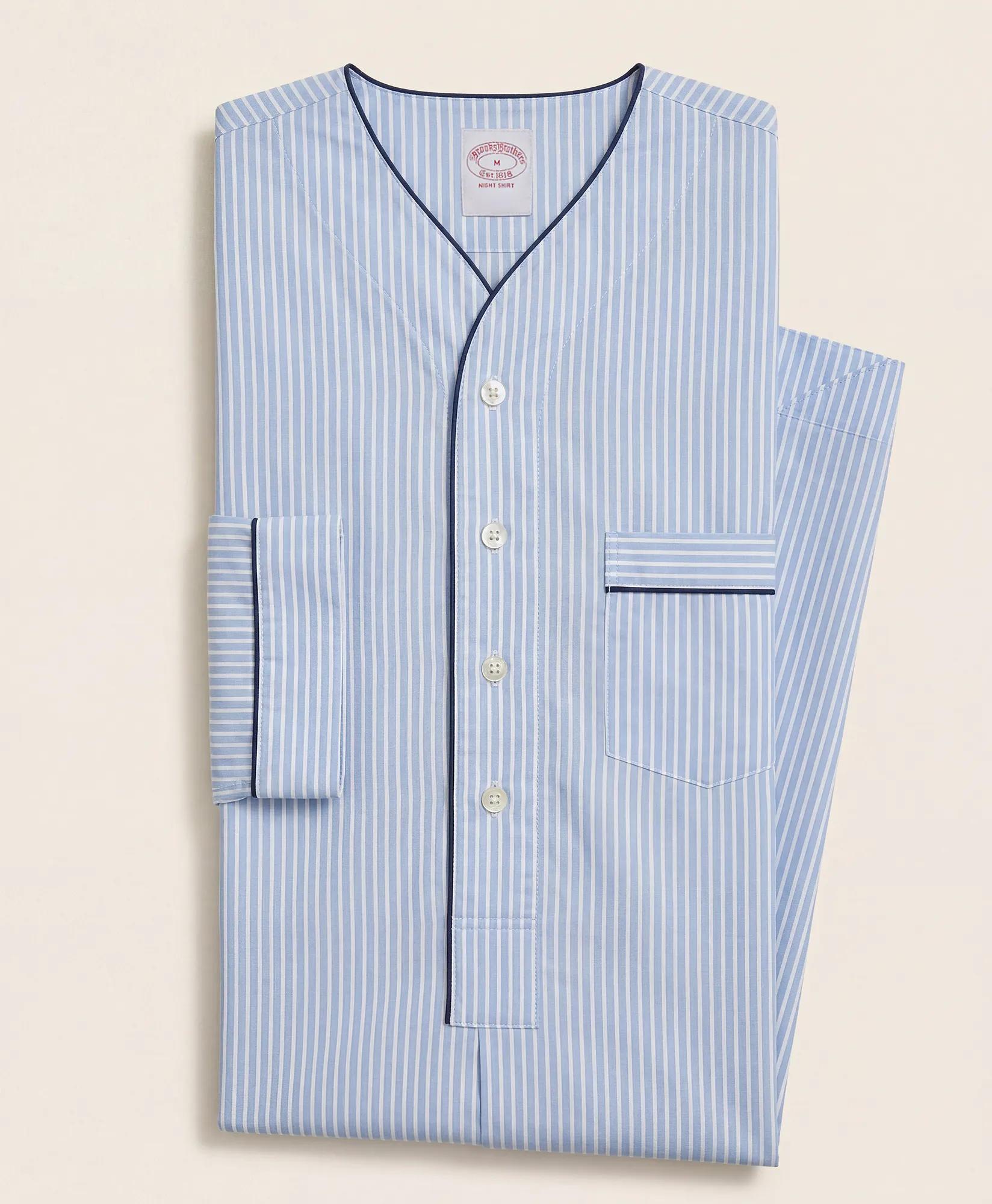 Cotton Broadcloth Striped Nightshirt, image 1