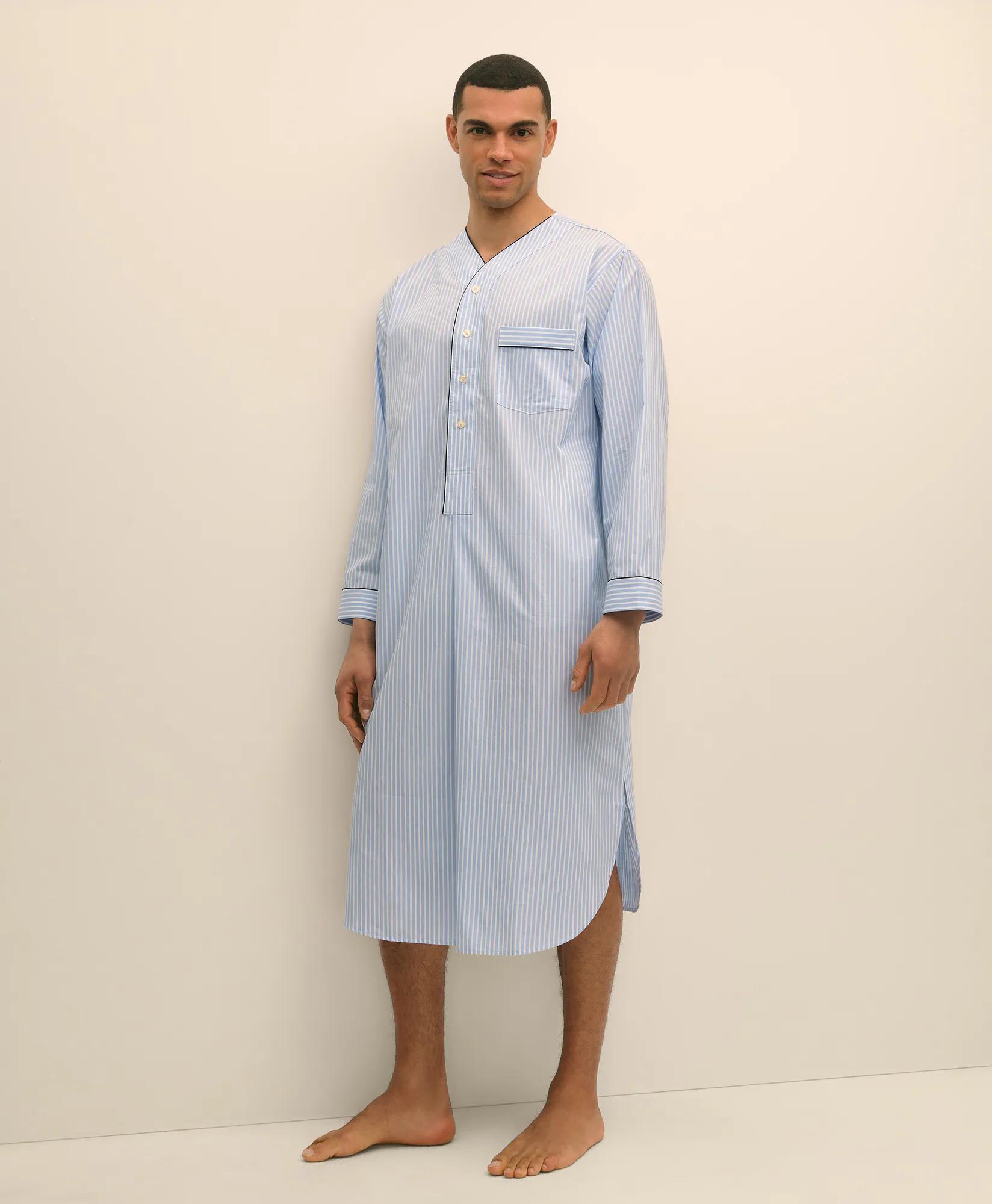 Cotton Broadcloth Striped Nightshirt, image 1