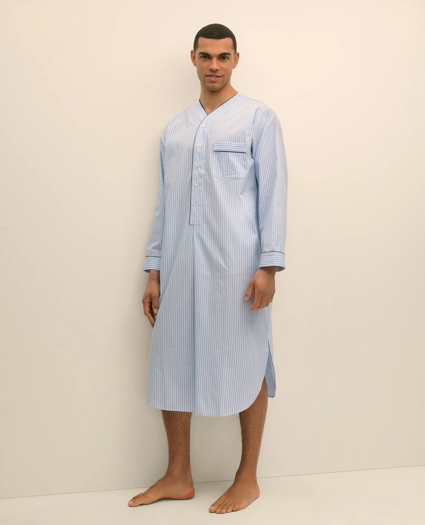 Cotton Broadcloth Striped Nightshirt, image 1