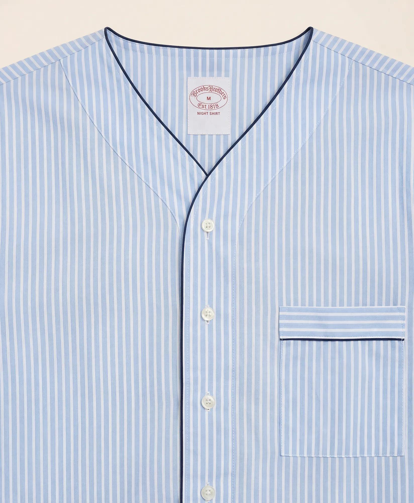 Cotton Broadcloth Striped Nightshirt, image 2