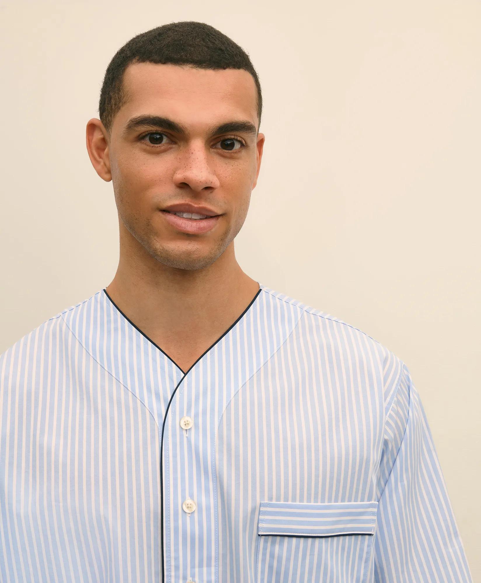 Cotton Broadcloth Striped Nightshirt, image 2