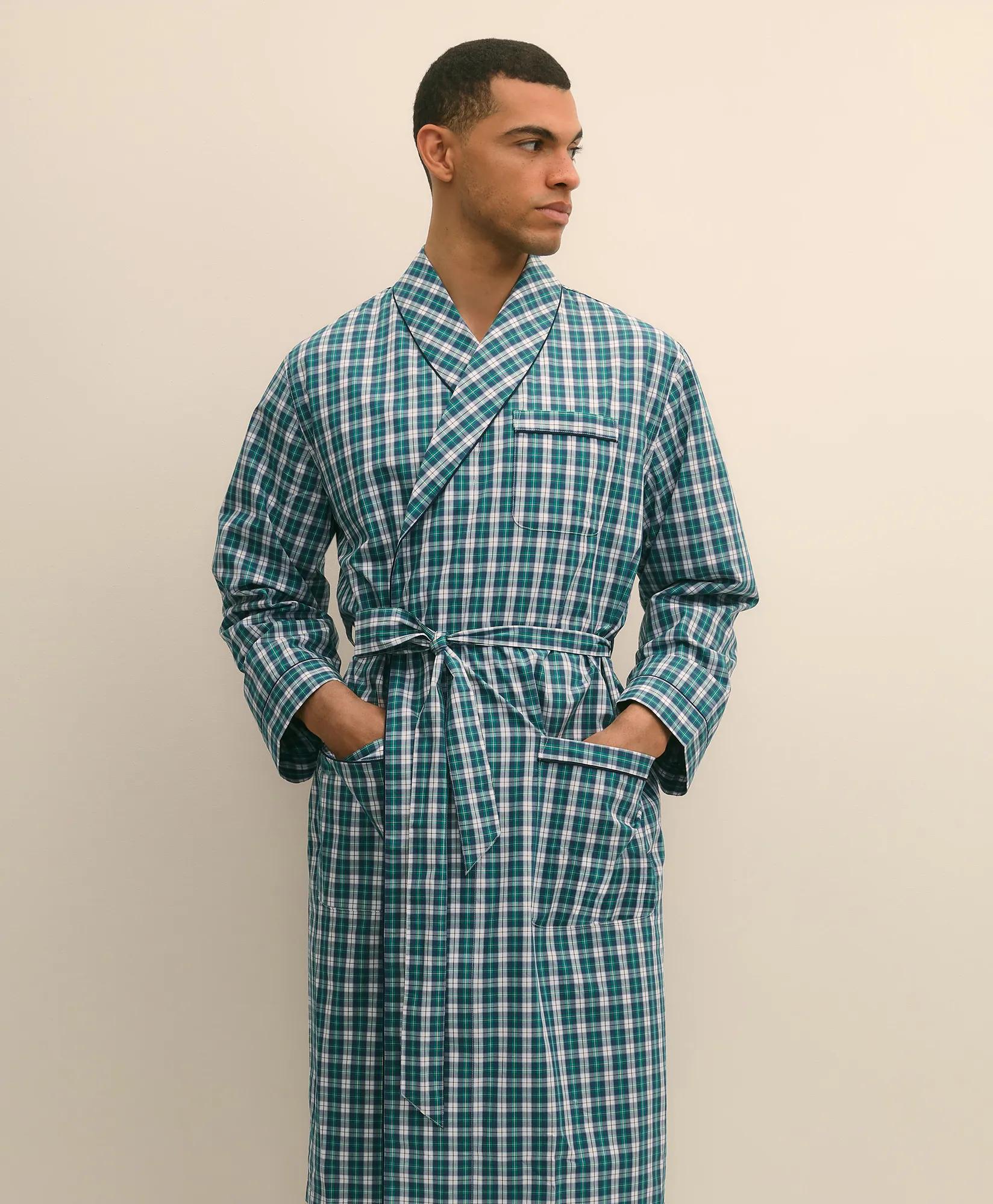 Cotton Broadcloth Plaid Robe secondary