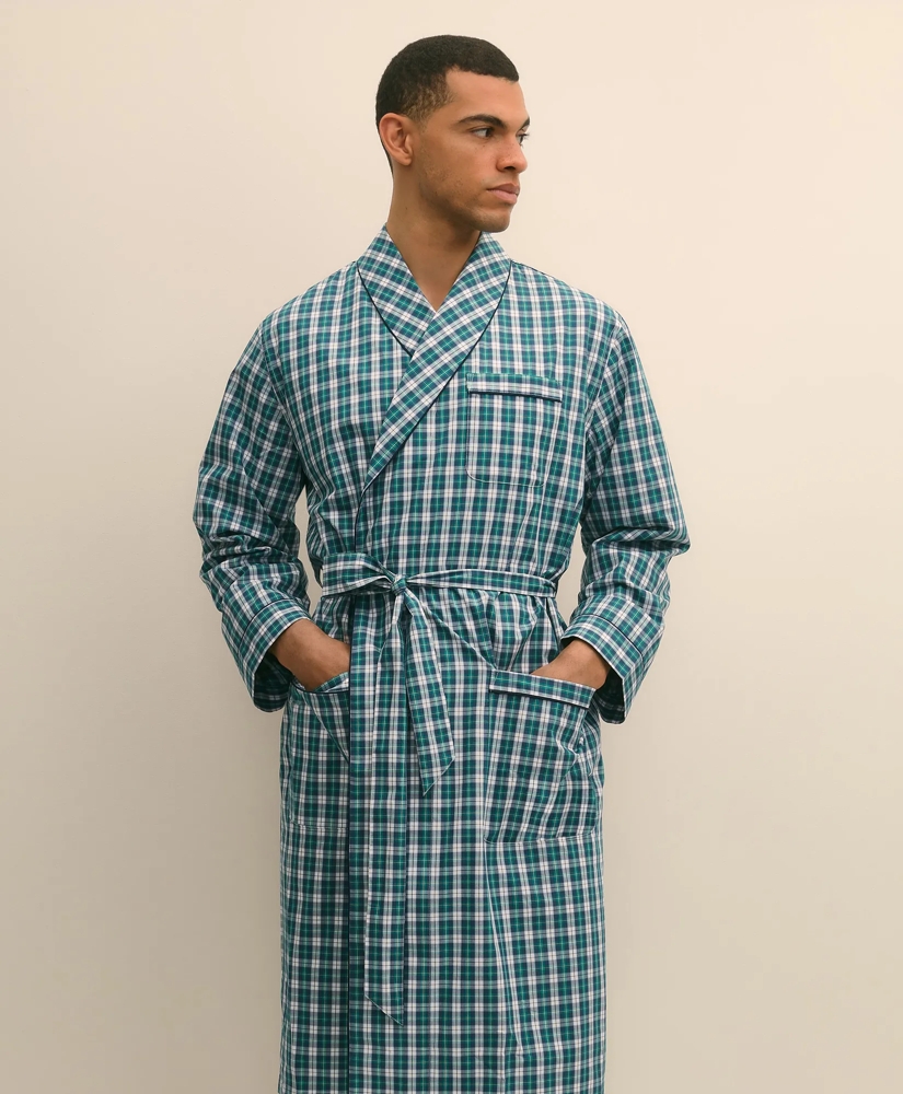 Cotton Broadcloth Plaid Robe, image 2