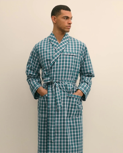 Cotton Broadcloth Plaid Robe, image 2