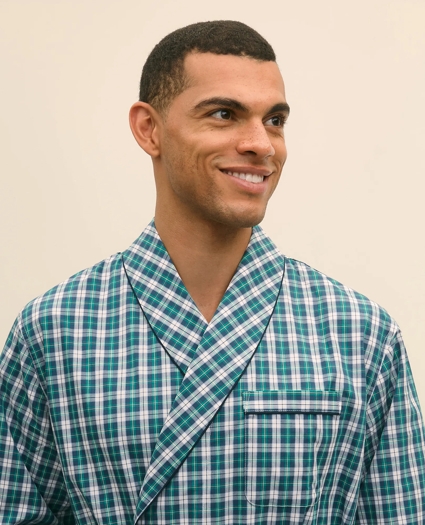 Cotton Broadcloth Plaid Robe, image 3