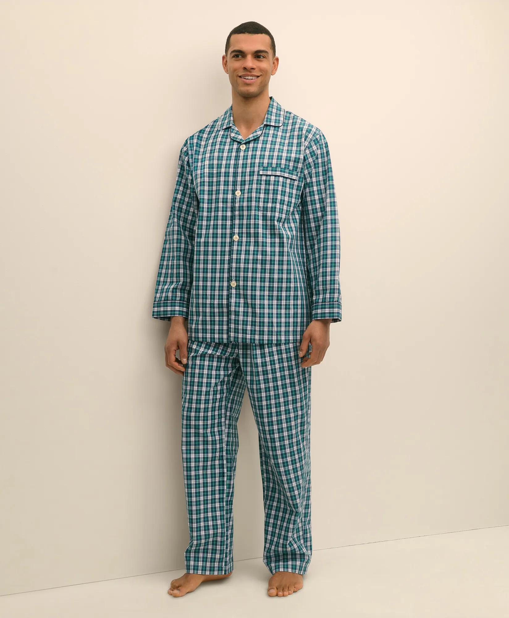 Cotton Broadcloth Plaid Pajamas, image 1