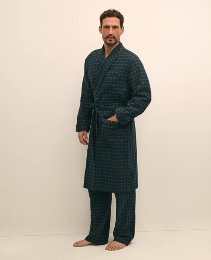 Cotton Flannel Tartan Robe, image 1