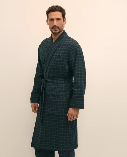 Cotton Flannel Tartan Robe, image 2