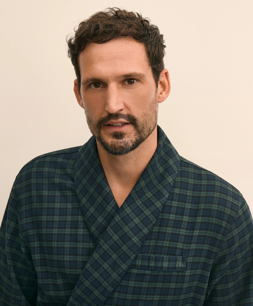 Cotton Flannel Tartan Robe, image 3