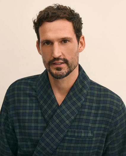 Cotton Flannel Tartan Robe, image 3