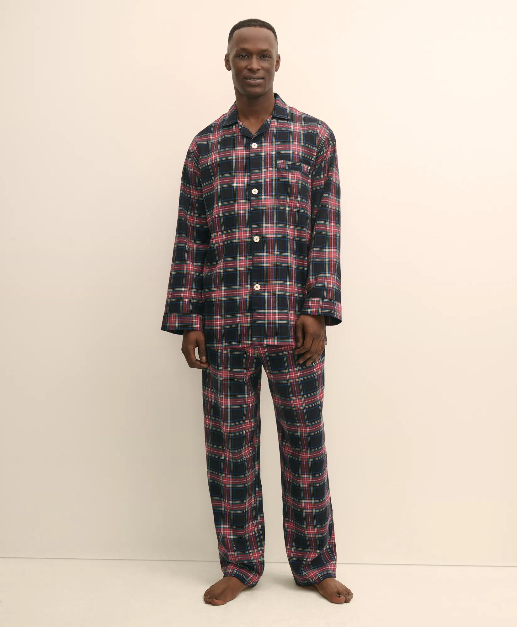 Cotton Flannel Tartan Pajamas, image 1