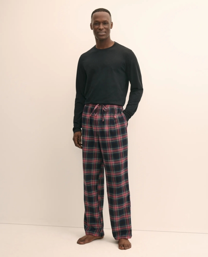 Cotton Flannel Plaid Lounge Pants, image 1