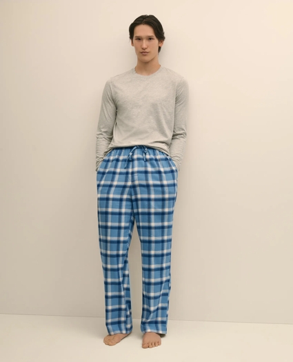 Cotton Flannel Plaid Lounge Pants, image 1