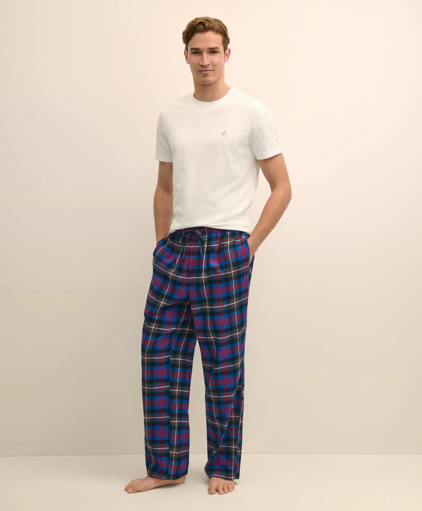 Cotton Flannel Black Watch Plaid Lounge Pants, image 1