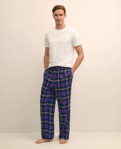 Cotton Flannel Black Watch Plaid Lounge Pants, image 1