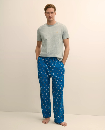 Cotton Broadcloth Holiday Dog Lounge Pants, image 1