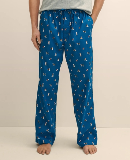 Cotton Broadcloth Holiday Dog Lounge Pants, image 2