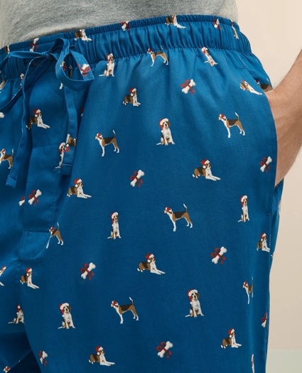 Cotton Broadcloth Holiday Dog Lounge Pants, image 4