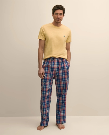 Cotton Broadcloth Madras Lounge Pants, image 1
