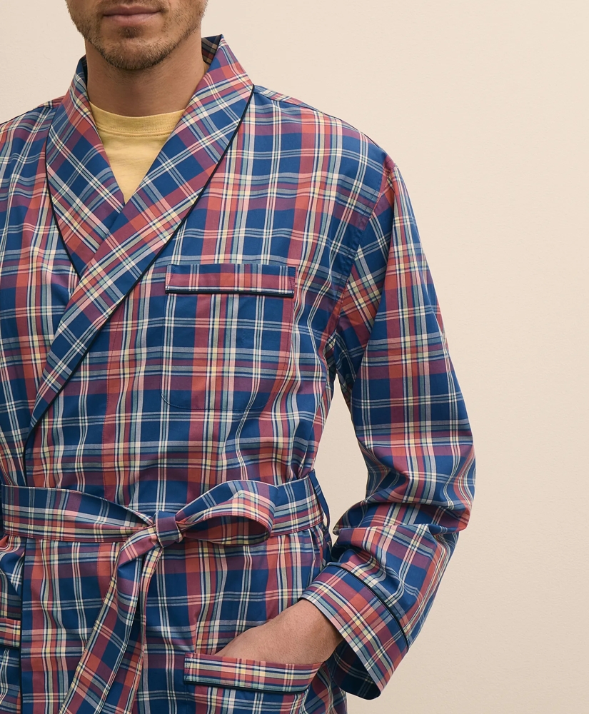 Cotton Broadcloth Madras Robe, image 3