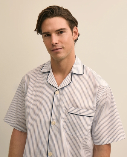 Cotton Broadcloth Stripe Short Pajamas, image 2
