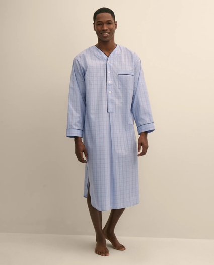 Cotton Broadcloth Glen Plaid Nightshirt, image 1