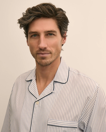 Cotton Broadcloth Stripe Pajamas, image 3