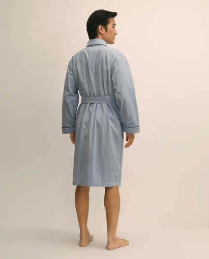 Cotton Blend Seersucker Robe, image 4