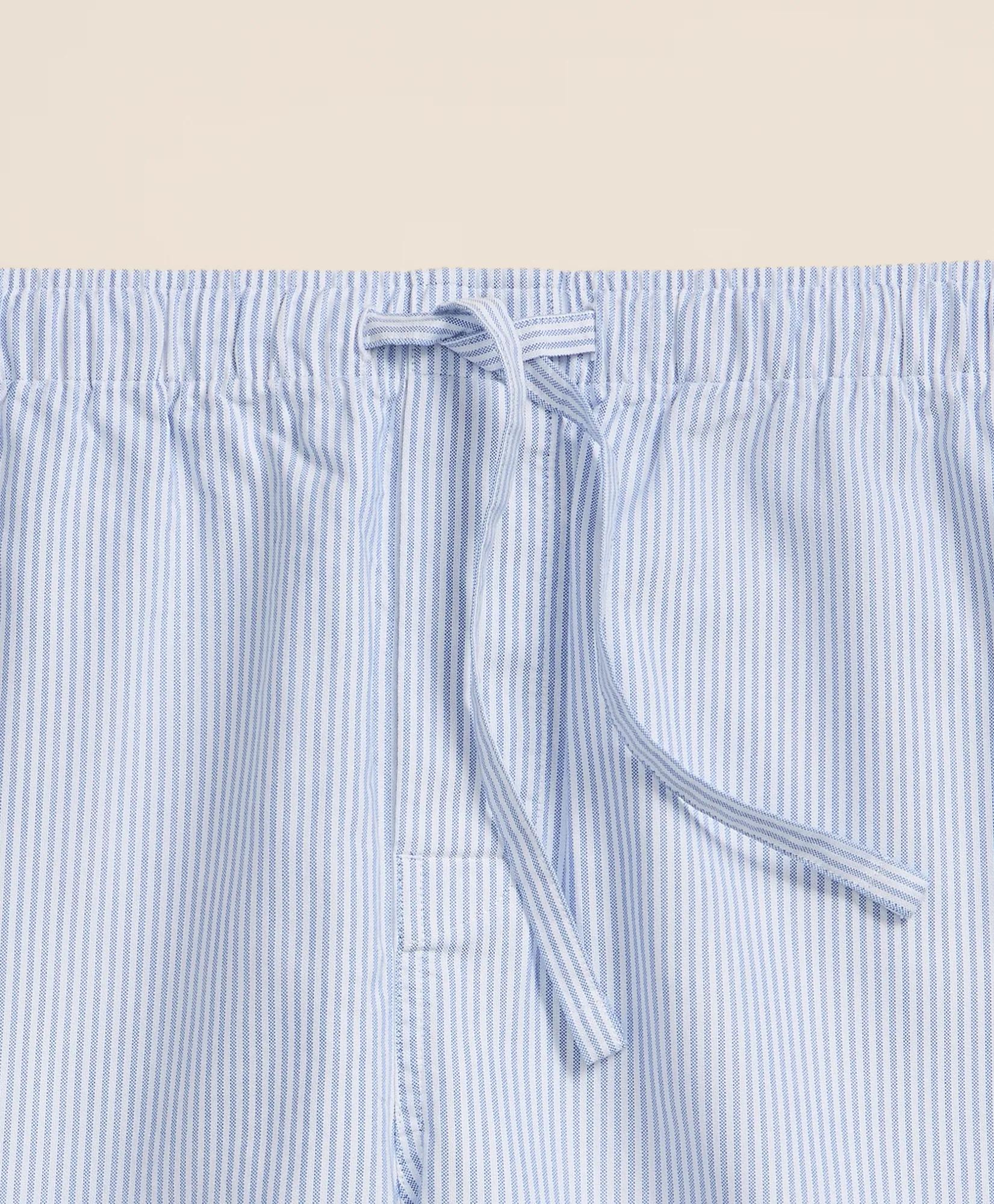Cotton Oxford Stripe Lounge Shorts, image 2