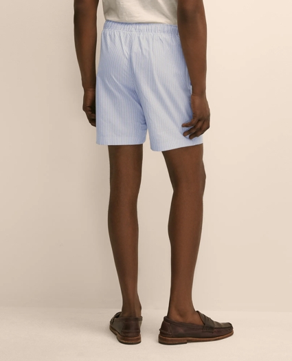 Cotton Oxford Stripe Lounge Shorts, image 5