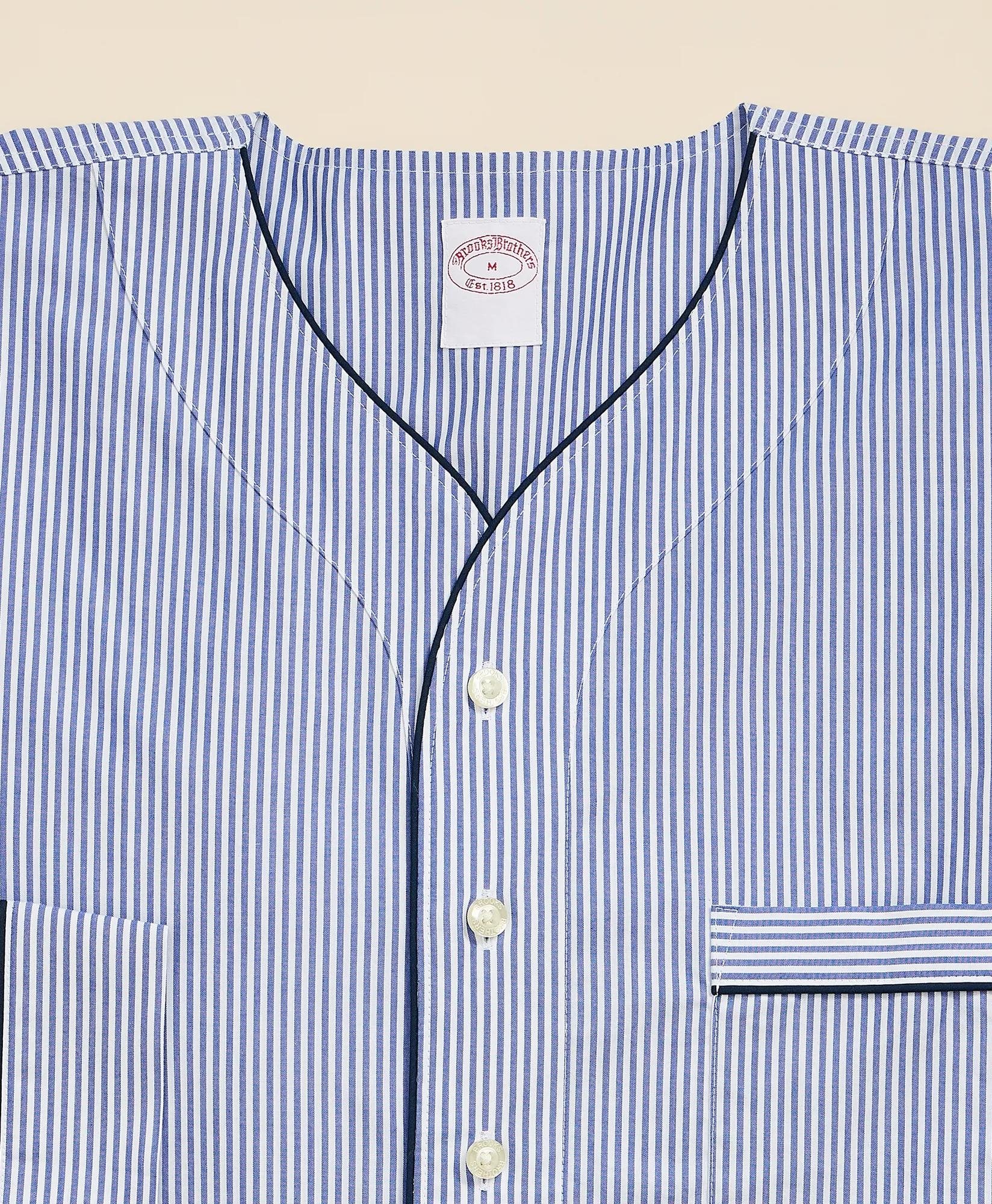 Cotton Broadcloth Striped Night Shirt, image 2