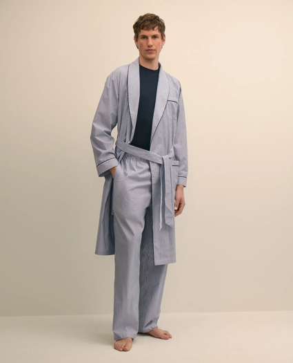 Cotton Broadcloth Striped Robe, image 1