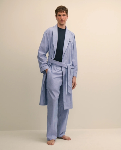 Cotton Broadcloth Striped Robe, image 1