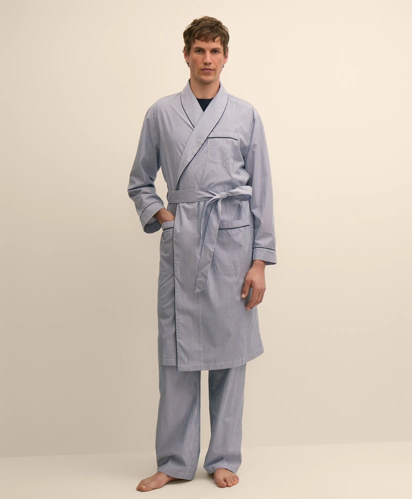 Cotton Broadcloth Striped Robe, image 2